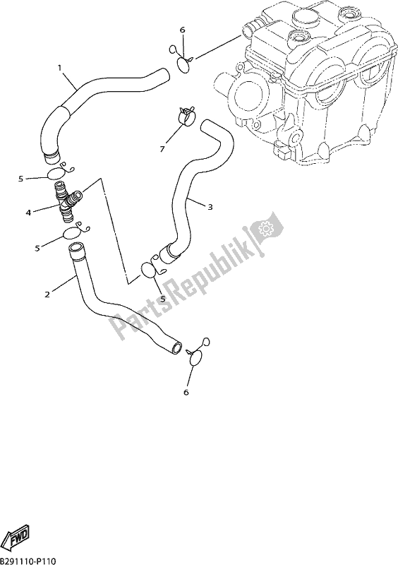 All parts for the Air Induction System of the Yamaha YZ 250 FX 2018