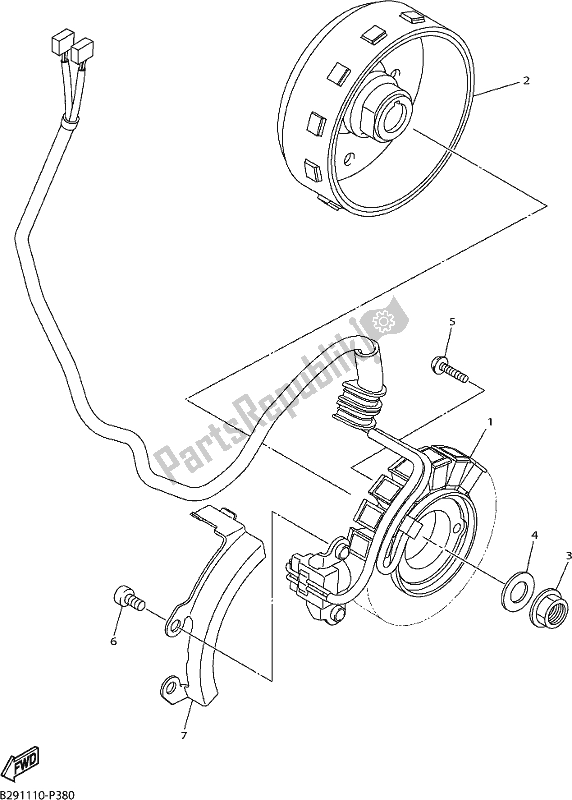 Toutes les pièces pour le Générateur du Yamaha YZ 250 FX 2018