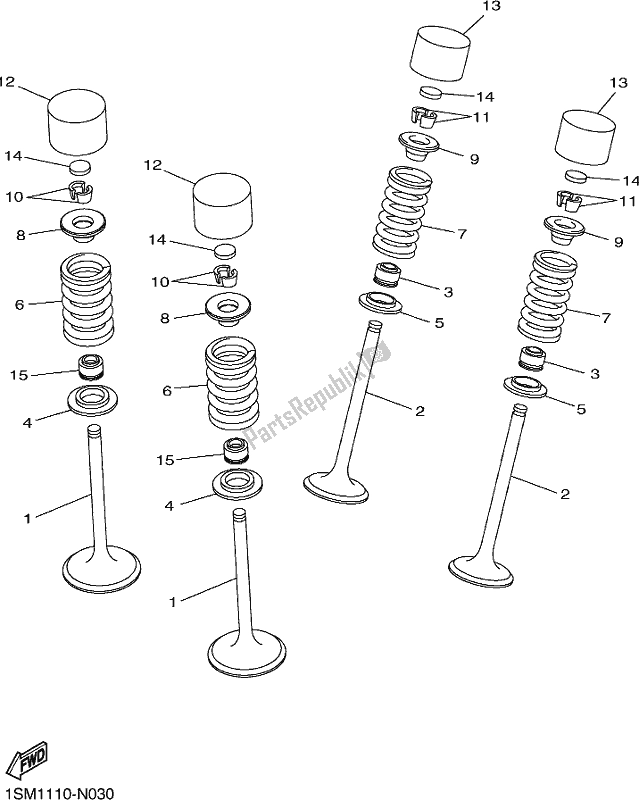 All parts for the Valve of the Yamaha YZ 250 FX 2018