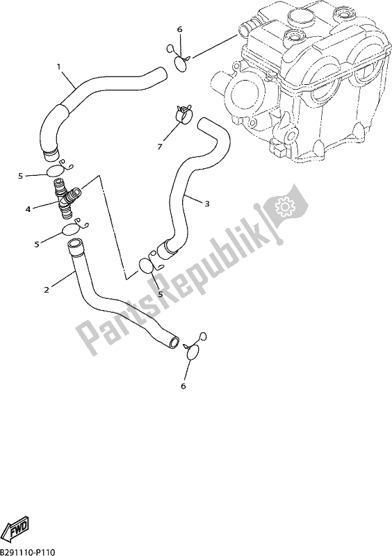 All parts for the Air Induction System of the Yamaha YZ 250 FX 2019