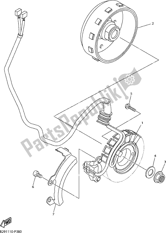 Tutte le parti per il Generatore del Yamaha YZ 250 FX 2019