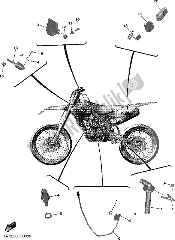 Wszystkie części do Elektryczny 1 Yamaha YZ 250 FX 2020