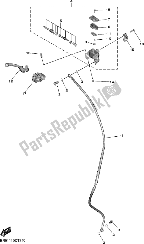 Todas las partes para Cilindro Maestro Delantero de Yamaha YZ 250 FX 2020