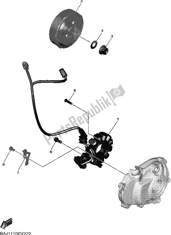 Alle onderdelen voor de Generator van de Yamaha YZ 250 FX 2020