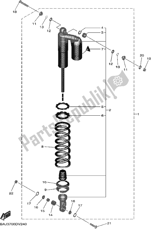 All parts for the Rear Suspension of the Yamaha YZ 250 FX 2020