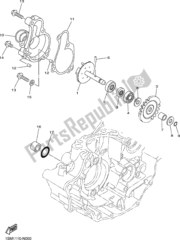 Toutes les pièces pour le Pompe à Eau du Yamaha YZ 250 FX 250F Cross Country 2018