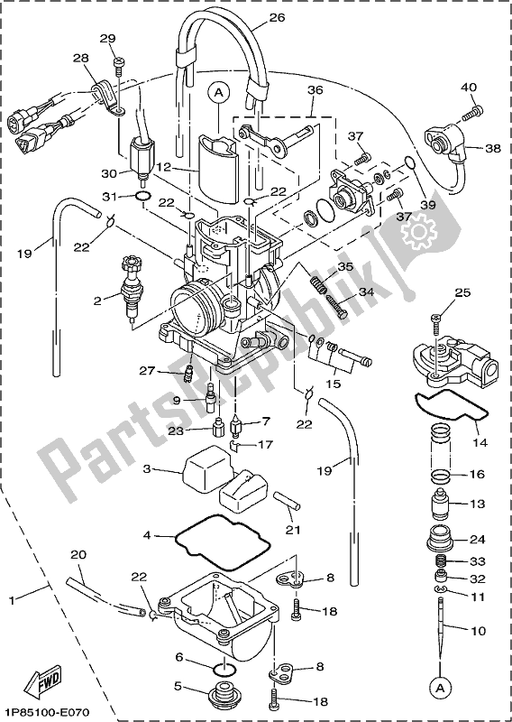 All parts for the Carburetor of the Yamaha YZ 250H 2017 All parts for the Carburetor of the Yamaha YZ 250H 2017