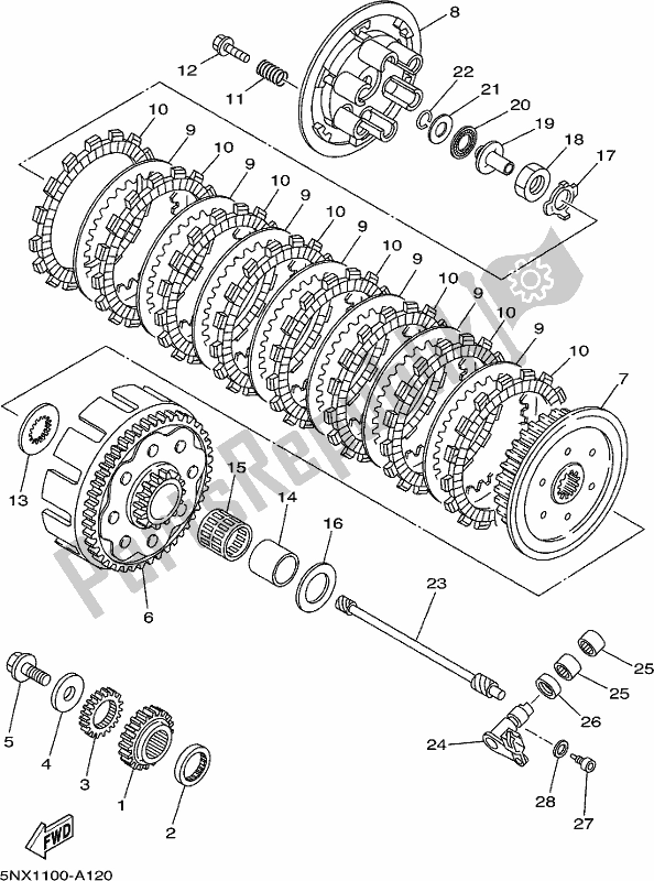 Wszystkie części do Sprz? G? O Yamaha YZ 250H 2017