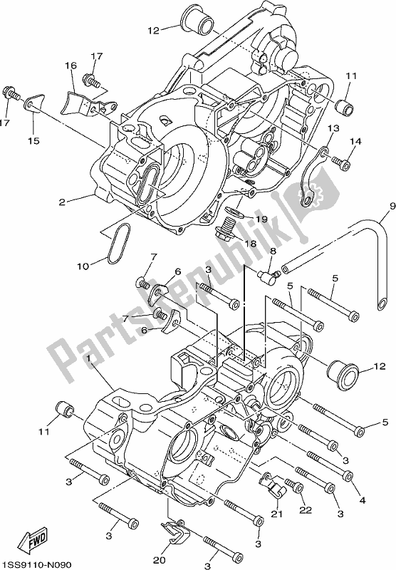 Todas as partes de Bloco Do Motor do Yamaha YZ 250H 2017