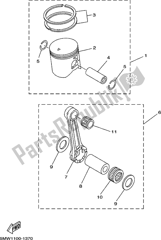 All parts for the Optional Parts 1 of the Yamaha YZ 250H 250 2017