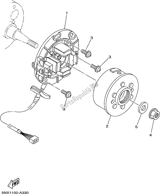 Alle onderdelen voor de Generator van de Yamaha YZ 250X 2017