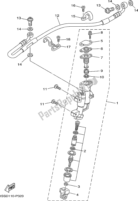 Wszystkie części do Tylny Cylinder G?ówny Yamaha YZ 250X 2019