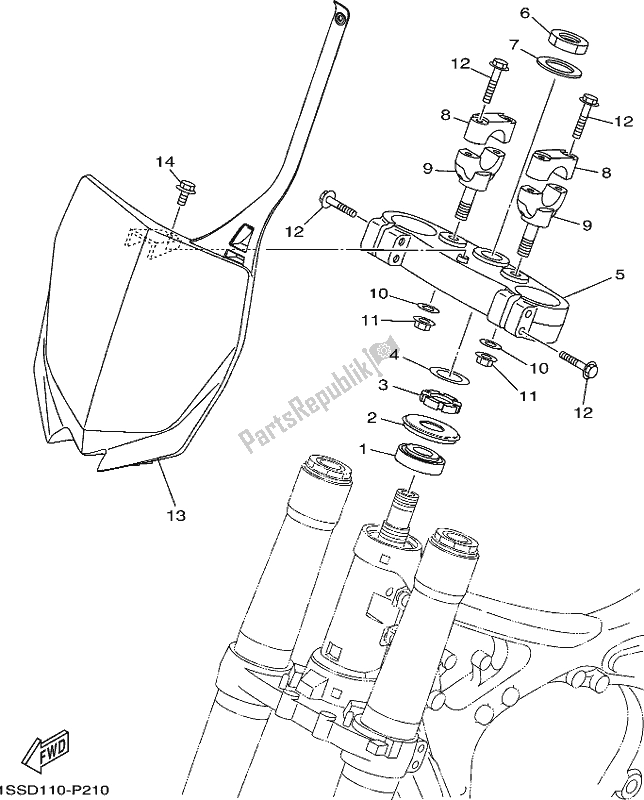 Tutte le parti per il Timone del Yamaha YZ 250X 2020