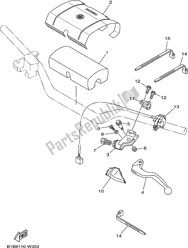 Todas as partes de Manípulo Interruptor E Alavanca do Yamaha YZ 250X 2021