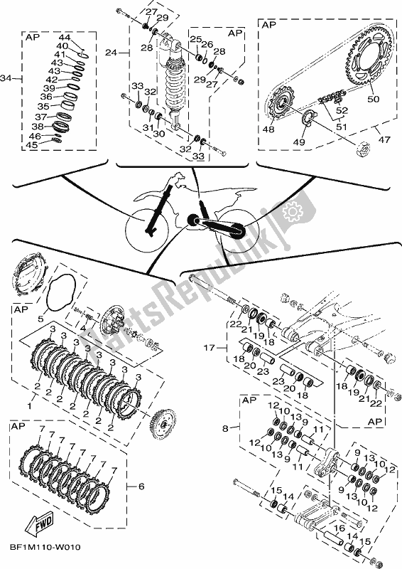 Toutes les pièces pour le Maintenance Parts Kit du Yamaha YZ 250X 2021