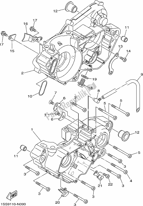 Tutte le parti per il Carter del Yamaha YZ 250X 250 Cross Country 2018