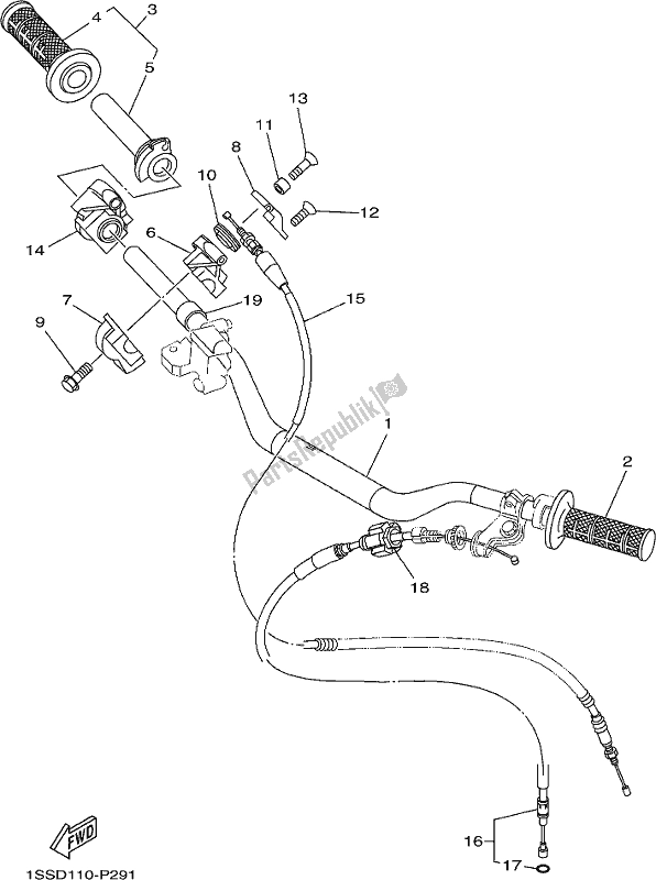 All parts for the Steering Handle & Cable of the Yamaha YZ 250X 250 Cross Country 2020