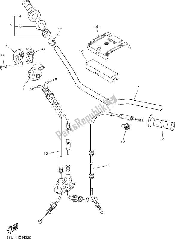 Todas las partes para Manija De Dirección Y Cable de Yamaha YZ 450F 2017