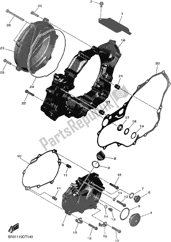 Tutte le parti per il Coperchio Del Carter 1 del Yamaha YZ 450F 2019