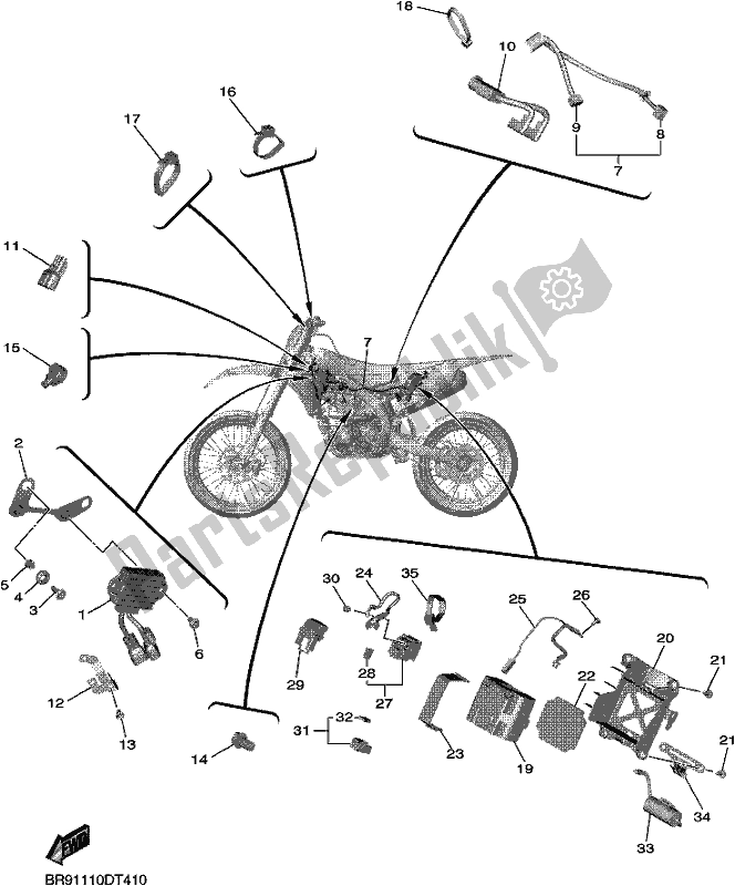 All parts for the Electrical 2 of the Yamaha YZ 450F 2019