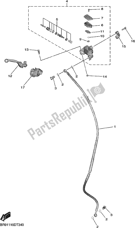 Tutte le parti per il Pompa Freno Anteriore del Yamaha YZ 450F 2019