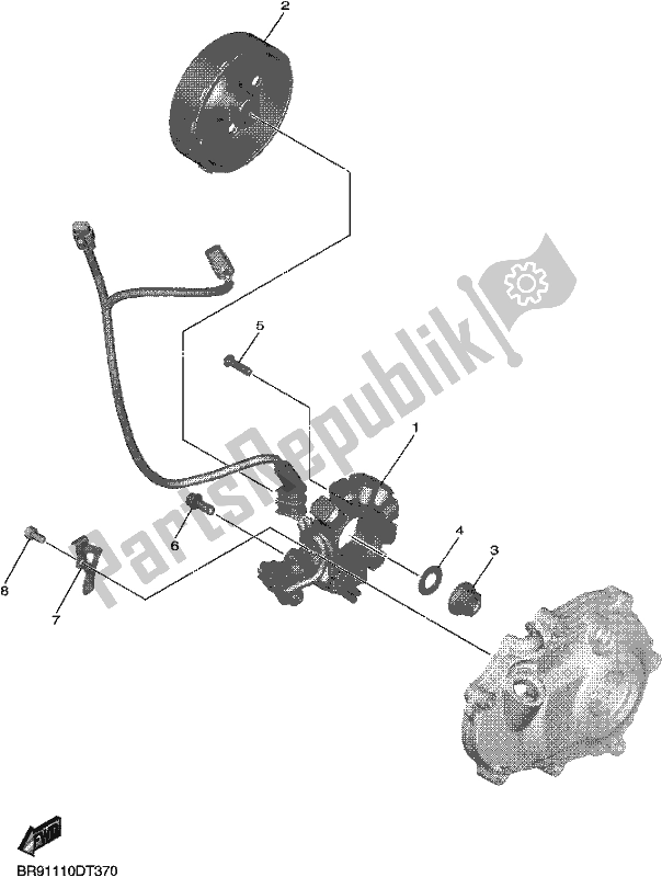 All parts for the Generator of the Yamaha YZ 450F 2019