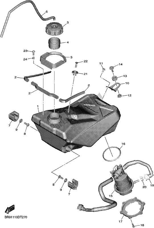 Toutes les pièces pour le Réservoir D'essence du Yamaha YZ 450F 2020