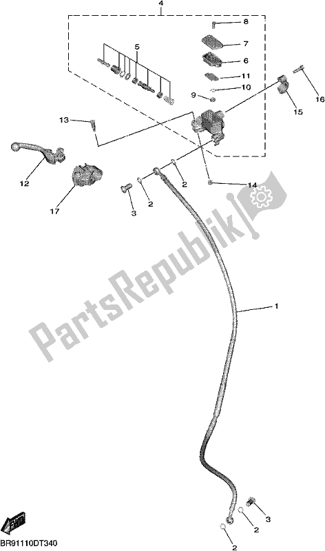 Tutte le parti per il Pompa Freno Anteriore del Yamaha YZ 450F 2021