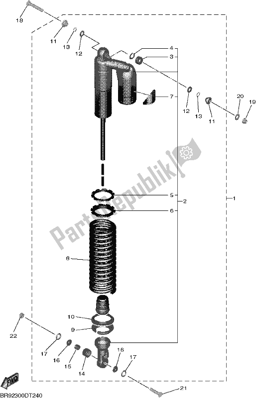 All parts for the Rear Suspension of the Yamaha YZ 450F 2021