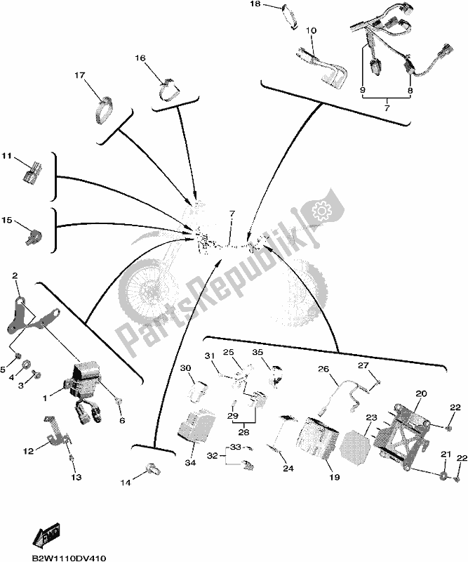 All parts for the Electrical 2 of the Yamaha YZ 450 FSE 2021