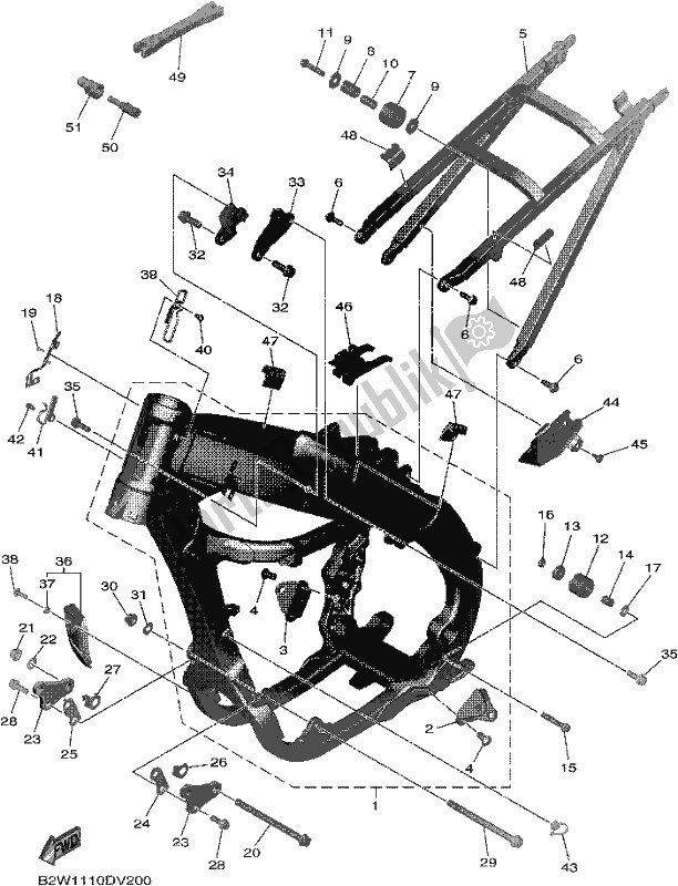 Tutte le parti per il Telaio del Yamaha YZ 450 FSE 2021