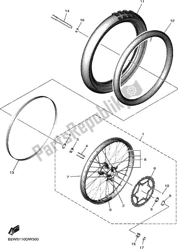 Todas las partes para Rueda Delantera de Yamaha YZ 450 FSE 2021