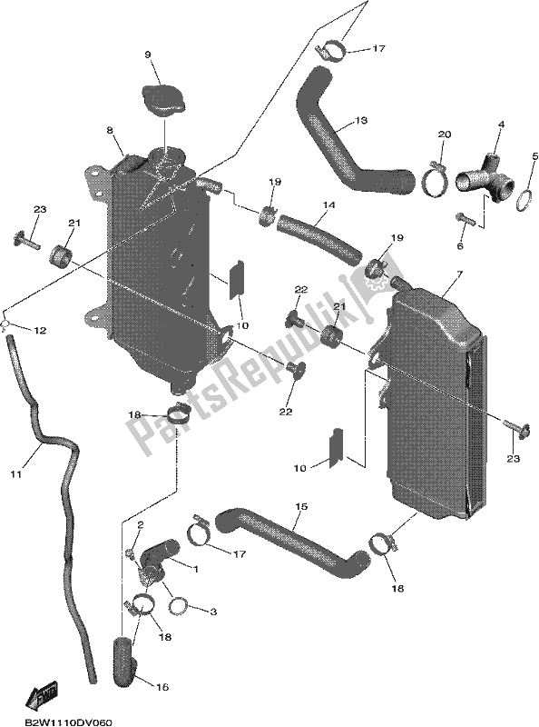 Alle onderdelen voor de Radiator Slang van de Yamaha YZ 450 FSE 2021