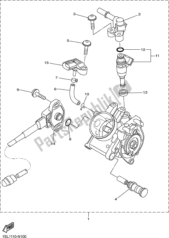 All parts for the Intake 2 of the Yamaha YZ 450 FX 2017