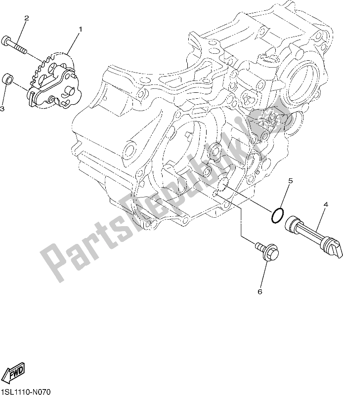 All parts for the Oil Pump of the Yamaha YZ 450 FX 2017