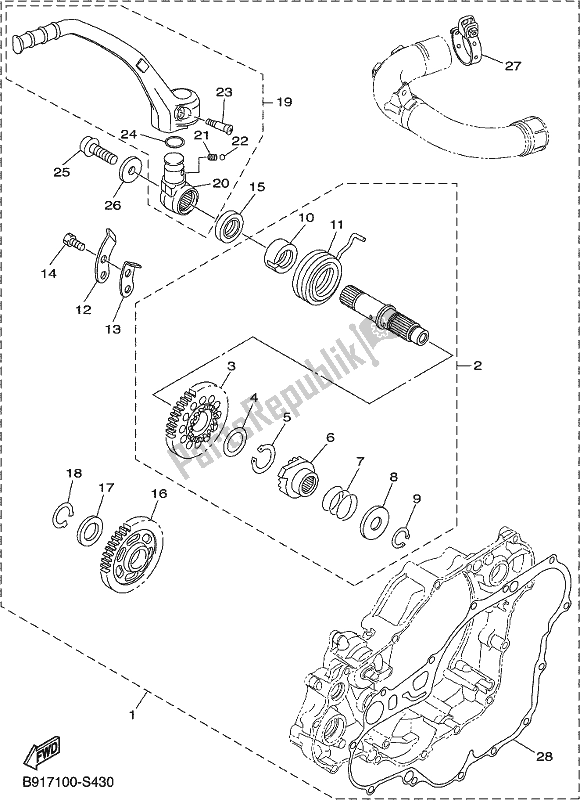 Todas las partes para Parts Option (kick Starter) de Yamaha YZ 450 FX 2017