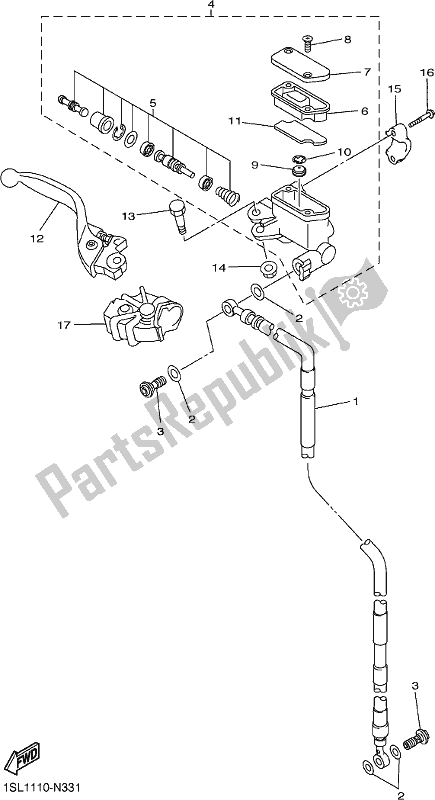 Wszystkie części do Przedni Cylinder G?ówny Yamaha YZ 450 FX 2018