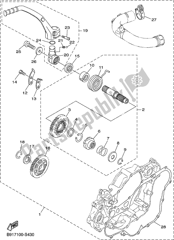 Wszystkie części do Parts Option (kick Starter) Yamaha YZ 450 FX 2018