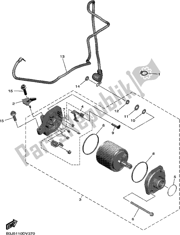 Todas as partes de Motor De Arranque do Yamaha YZ 450 FX 2020