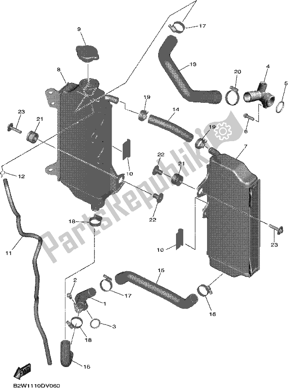 Alle onderdelen voor de Radiator Slang van de Yamaha YZ 450 FX 2021
