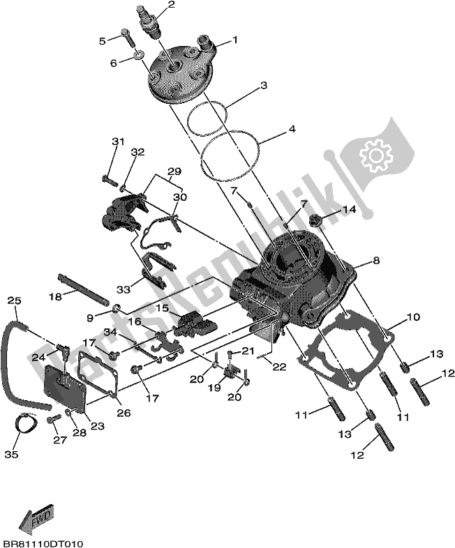 Wszystkie części do Cylinder Yamaha YZ 65 2018