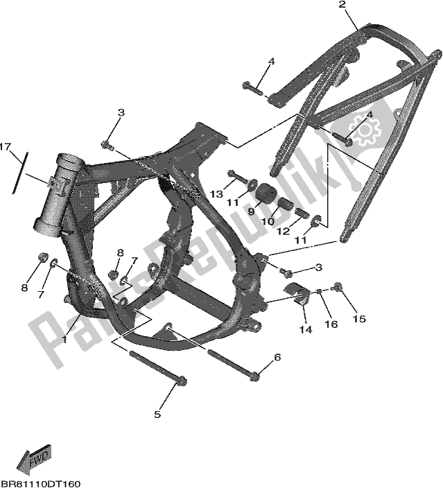 Todas las partes para Marco de Yamaha YZ 65 2018