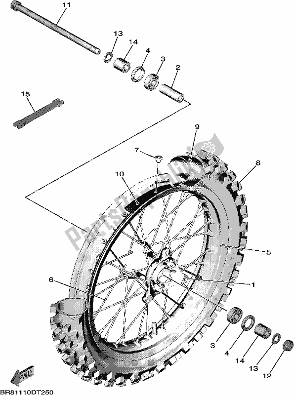 Wszystkie części do Przednie Ko? O Yamaha YZ 65 2018