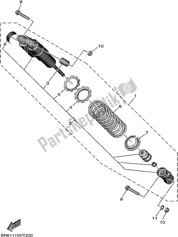 Wszystkie części do Tylne Rami? I Zawieszenie Yamaha YZ 65 2018