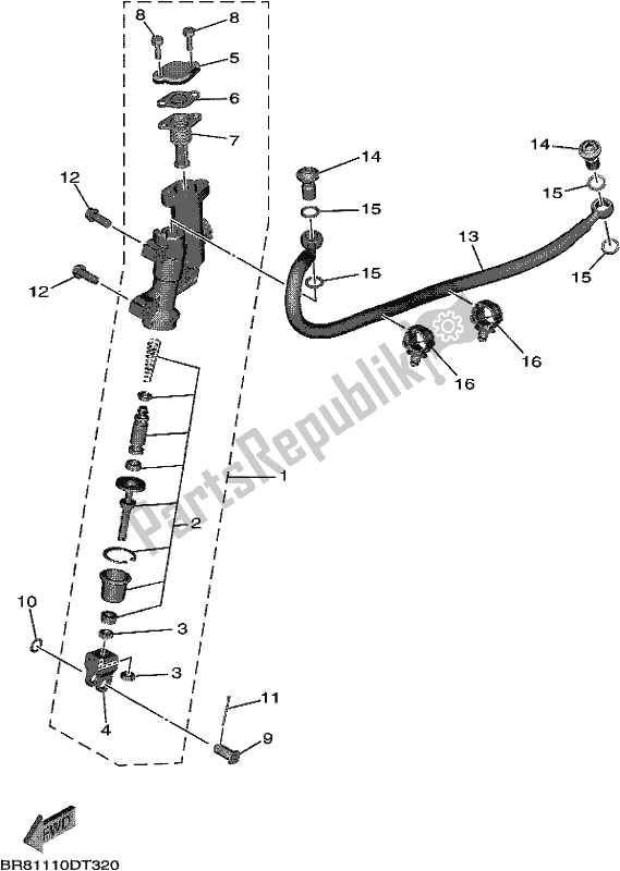 Wszystkie części do Tylny Cylinder G?ówny Yamaha YZ 65 2018