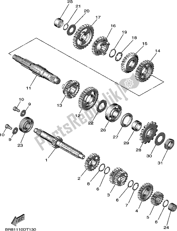 Toutes les pièces pour le Transmission du Yamaha YZ 65 2020