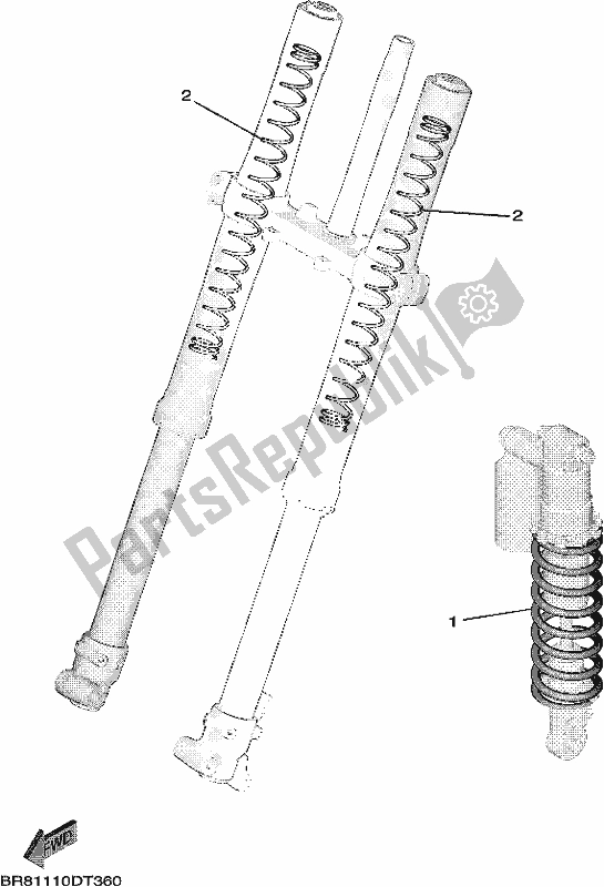 Wszystkie części do Alternatywa Dla Podwozia Yamaha YZ 65 2021