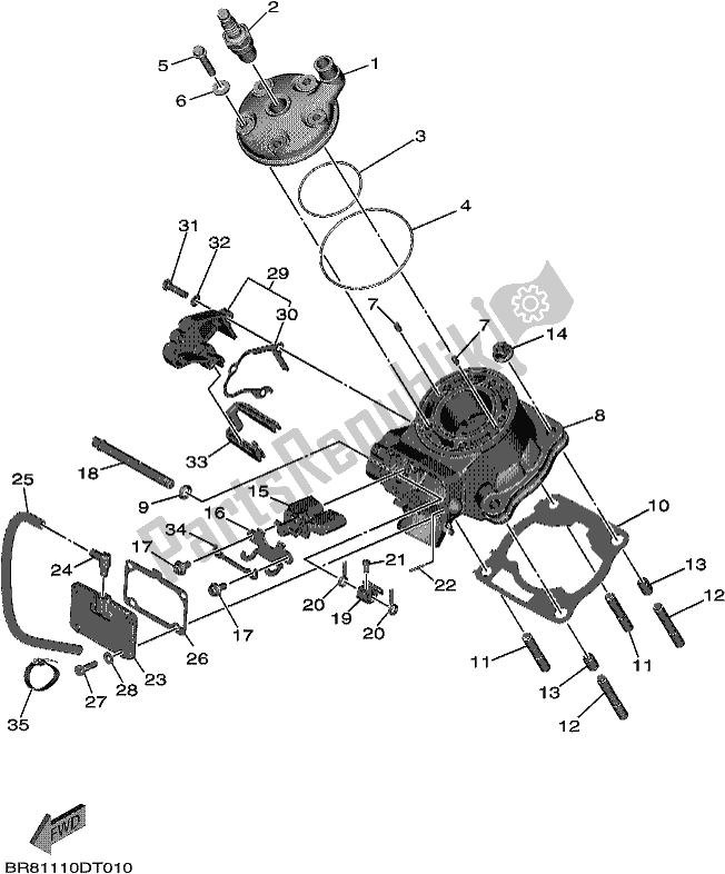 Todas las partes para Cilindro de Yamaha YZ 65 2021