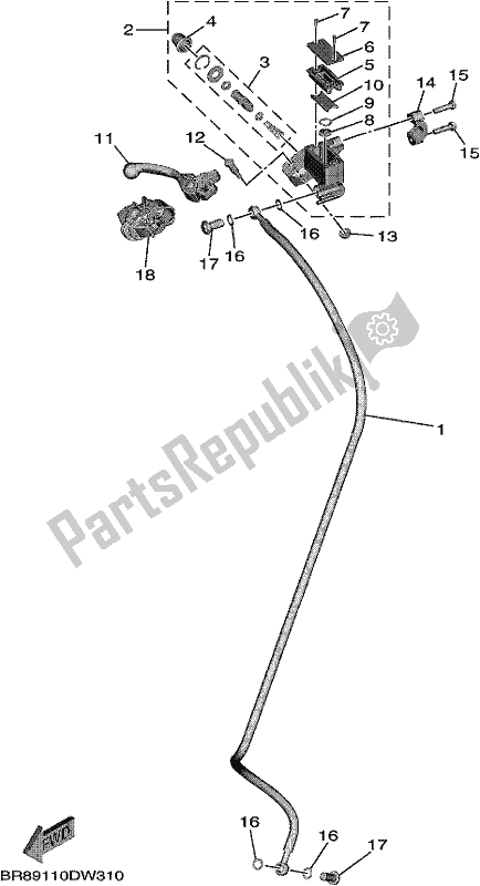 Wszystkie części do Przedni Cylinder G?ówny Yamaha YZ 65 2021