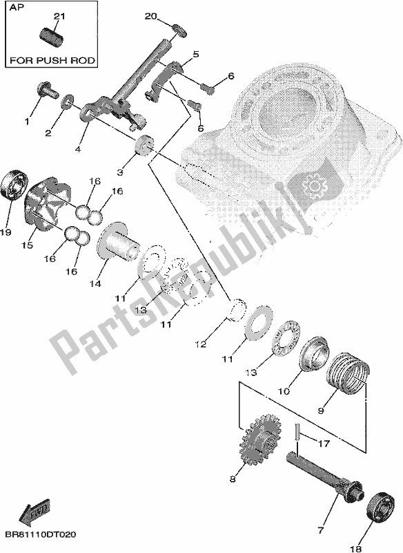 Todas as partes de Governador do Yamaha YZ 65 2021